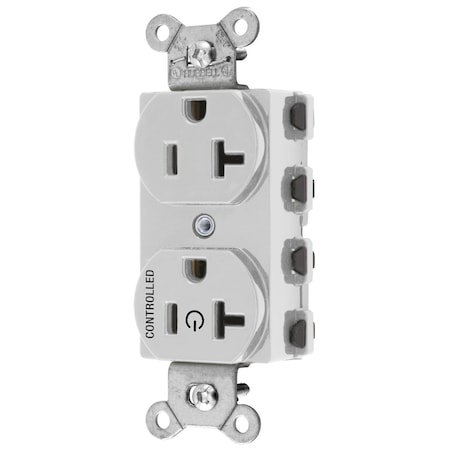 Hubbell Wiring Device-Kellems Straight Blade Receptacle, 5-20R, 20 A, 125V AC, 2 Pole, 3 Wire, Grounded SNAP5362C1W
